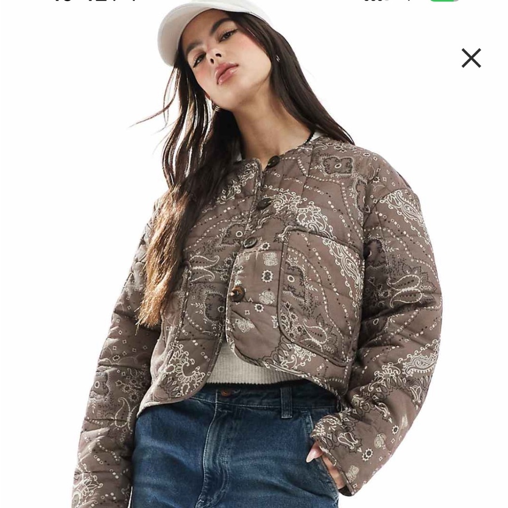 ASOS Design Brown Quilted Jacket